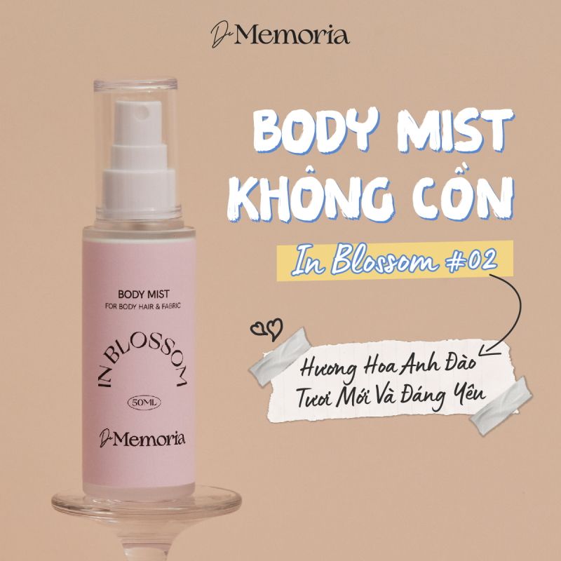 Nước Hoa Dạng Xịt Không Cồn De Memoria Body Mist 50ml