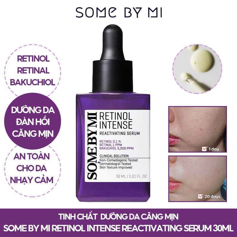 Serum Some By Mi Tinh Chất Retinol Cải Thiện Nếp Nhăn, Dưỡng Da Căng Mịn Some By Mi Retinol Intense Reactivating Serum 30ml