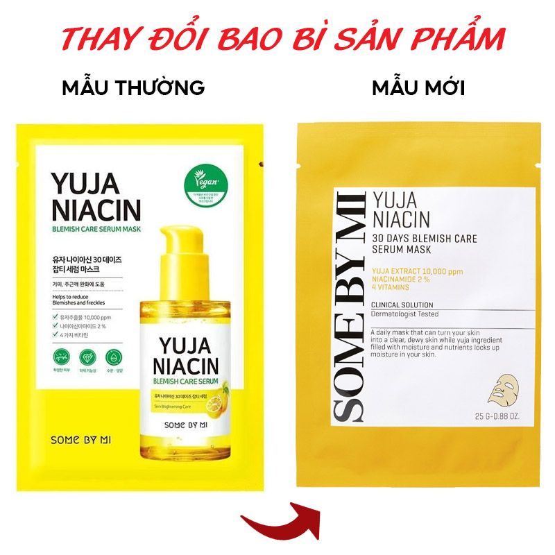 Mặt Nạ Hỗ Trợ Dưỡng Sáng Da Chiết Xuất Quả Thanh Yên Some By Mi Yuja Niacin Blemish Care Serum Mask 25g