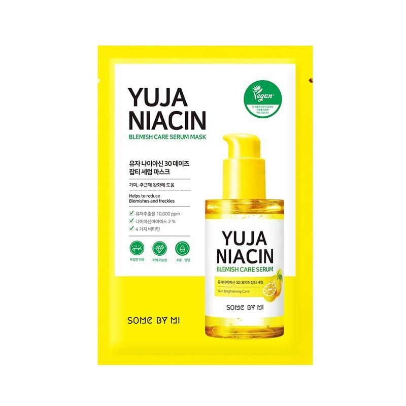 Mặt Nạ Hỗ Trợ Dưỡng Sáng Da Chiết Xuất Quả Thanh Yên Some By Mi Yuja Niacin Blemish Care Serum Mask 25g