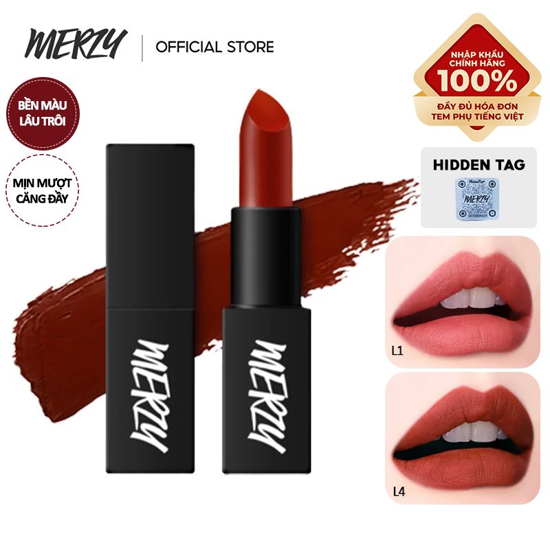 [Màu 1-16] Son Thỏi Lì, Mịn Môi Merzy The First Lipstick 3.5g - L4 With Me