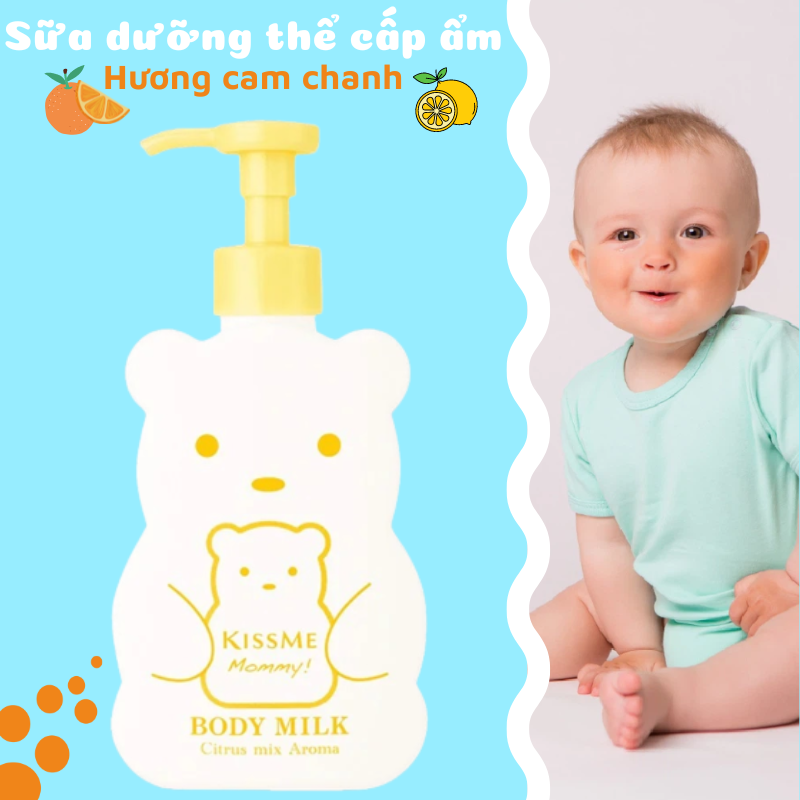 Sữa Dưỡng Cấp Ẩm Làm Mềm Da, Kháng Viêm Dành Cho Trẻ Em Kissme Mommy Body Milk 200g