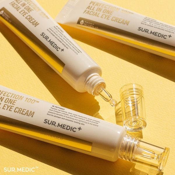Kem Dưỡng Mắt Sur.Medic Cải Thiện Nếp Nhăn, Hỗ Trợ Dưỡng Sáng, Mờ Thâm Mắt Perfection 100™ All In One Facial Eye Cream 35ml