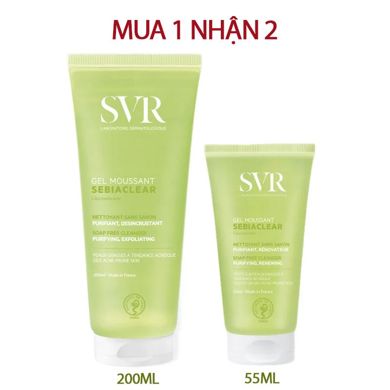 Sữa Rửa Mặt Dạng Gel Không Chứa Xà Phòng Dành Cho Da Dầu SVR Sebiaclear Gel Moussant