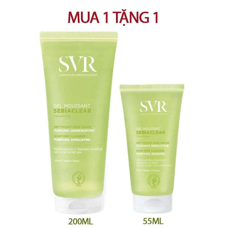 Sữa Rửa Mặt Dạng Gel Không Chứa Xà Phòng Dành Cho Da Dầu SVR Sebiaclear Gel Moussant