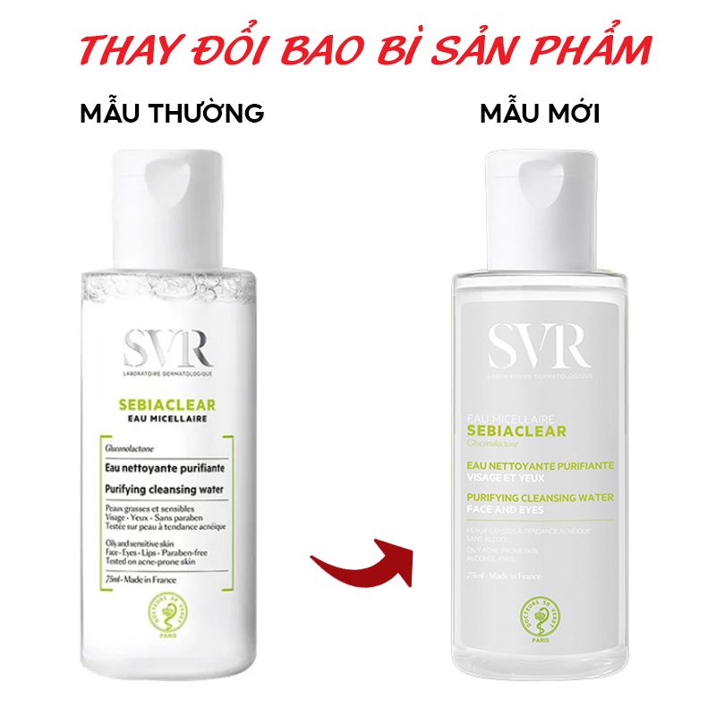 Nước Tẩy Trang Làm Sạch Sâu, Hỗ Trợ Giảm Dầu Nhờn SVR Sebiaclear Eau Micellaire