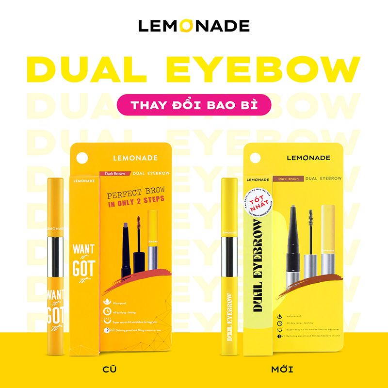 Chì Kẻ Mày Hai Đầu Tiện Lợi Cho Lông Mày Hoàn Hảo Lemonade Want It Got It Dual Eyebrow