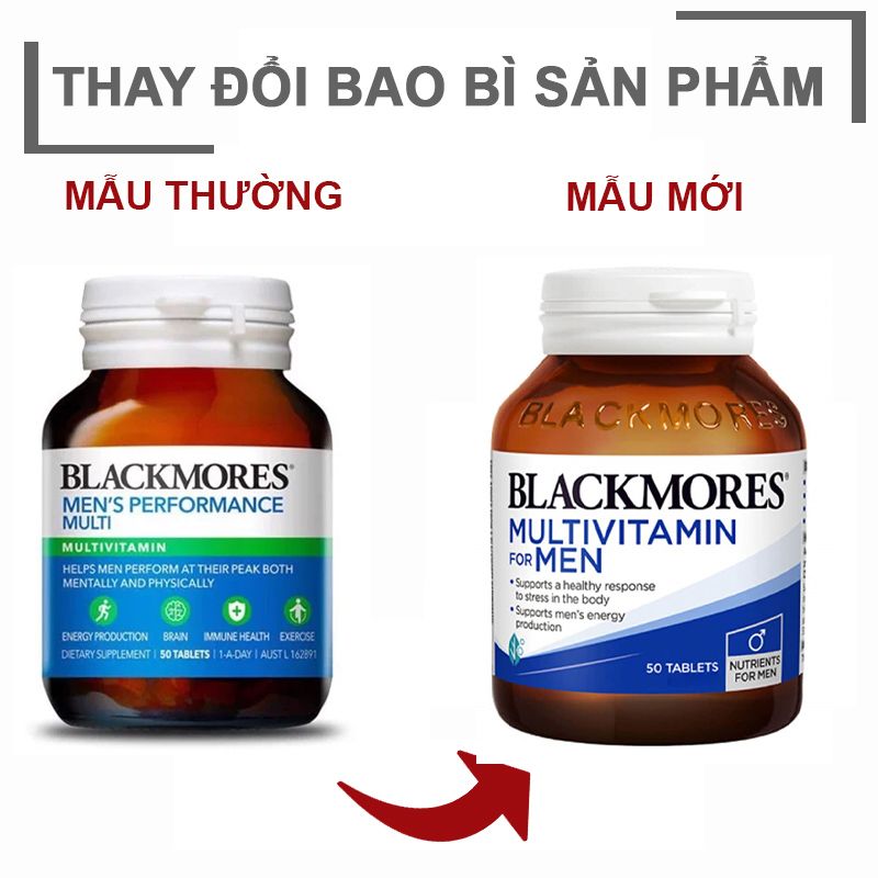 [50 Viên/Lọ] Viên Uống Vitamin Tổng Hợp, Hỗ Trợ Sức Khỏe Toàn Diện Cho Nam Giới Blackmores Multivitamin For Men (date 7/2025)