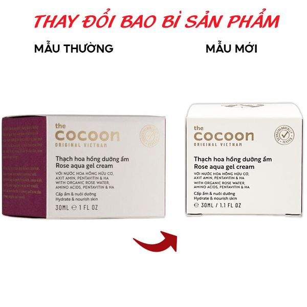 Kem Dưỡng Ẩm Dạng Thạch Cocoon Từ Hoa Hồng Tươi Giúp Nuôi Dưỡng & Khóa Ẩm Rose Aqua Gel Cream