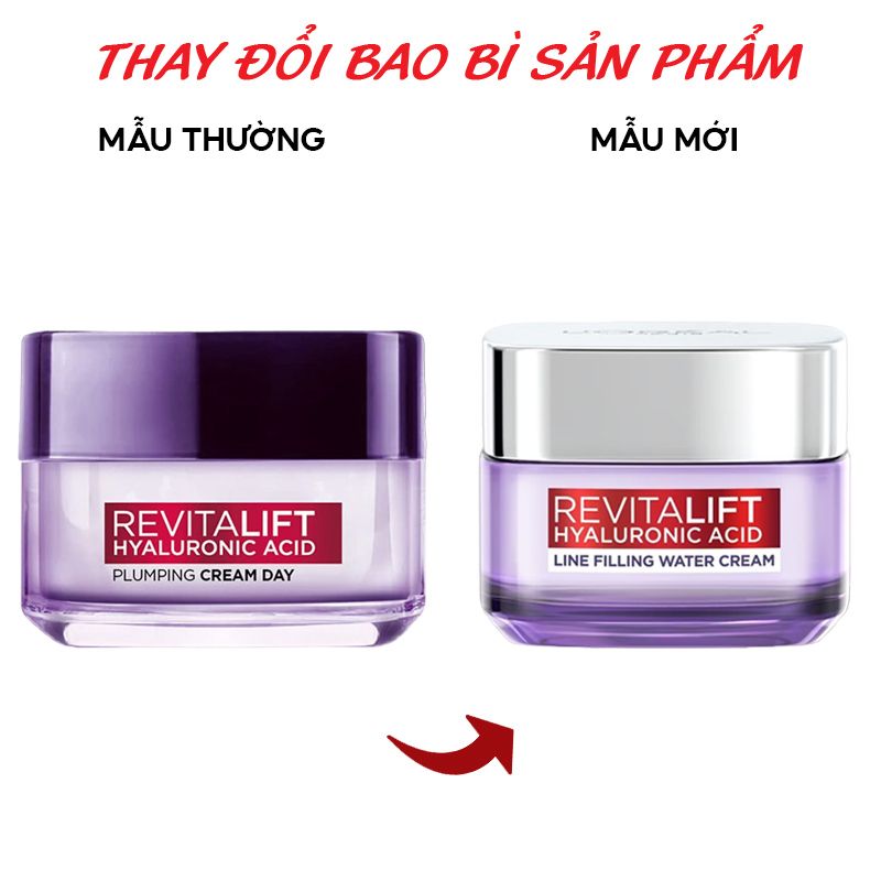 Kem Dưỡng Ban Ngày Cấp Ẩm, Cải Thiện Nếp Nhăn L'oreal Revitalift Hyaluronic Acid Line Filling Water Cream