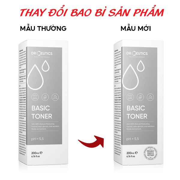 Nước Hoa Hồng DrCeutics Cấp Ẩm Cho Da Dầu Basic Toner 200ml