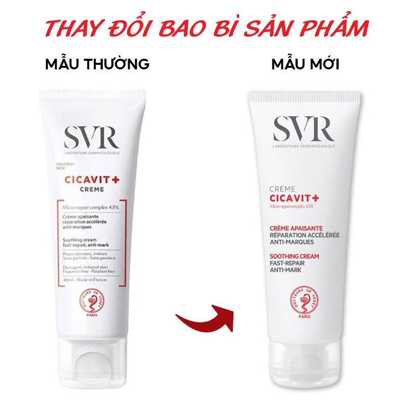 Kem Dưỡng Làm Dịu Da Dành Cho Da Nứt Nẻ, Mẫn Đỏ SVR Cicavit+ Cream 40ml