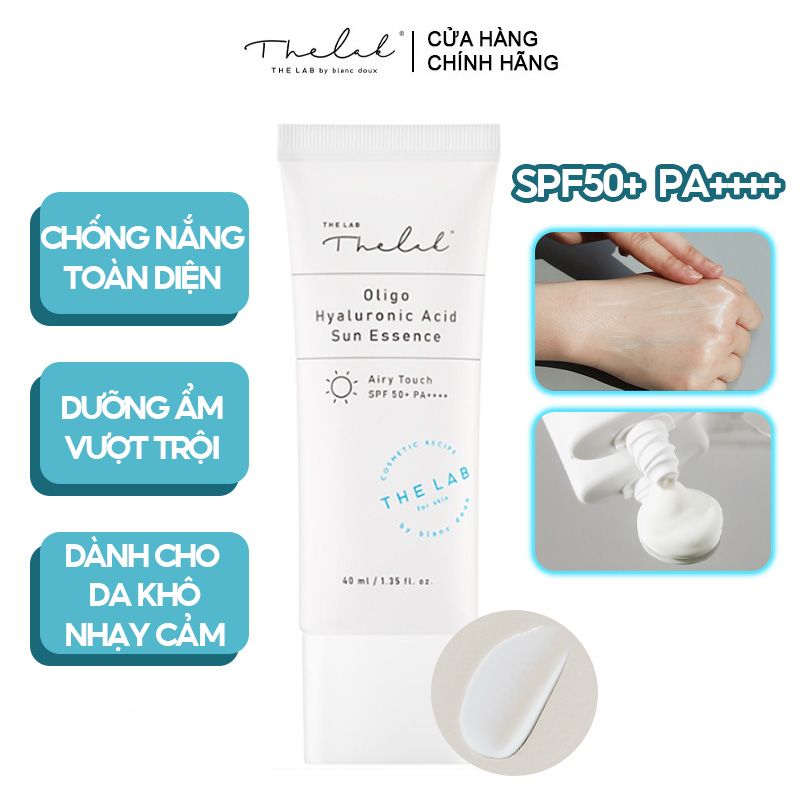 Kem Chống Nắng Cấp Ẩm Dành Cho Da Khô Nhạy Cảm The Lab Oligo Hyaluronic Acid Sun Essence SPF50+ PA++++ 40ml