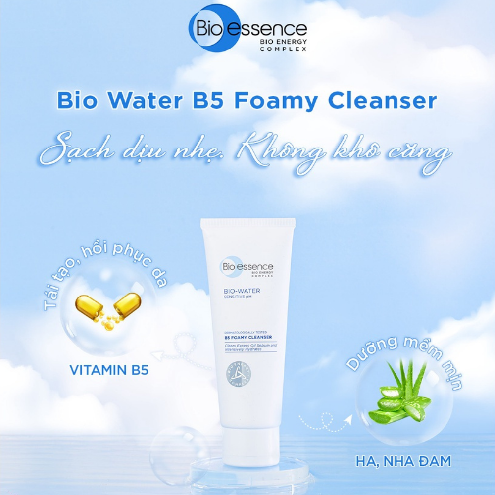 Sữa Rửa Mặt Tạo Bọt Cấp Ẩm Và Hỗ Trợ Phục Hồi Bio-essence Bio-Water Sensitive pH B5 Foamy Cleanser 100g