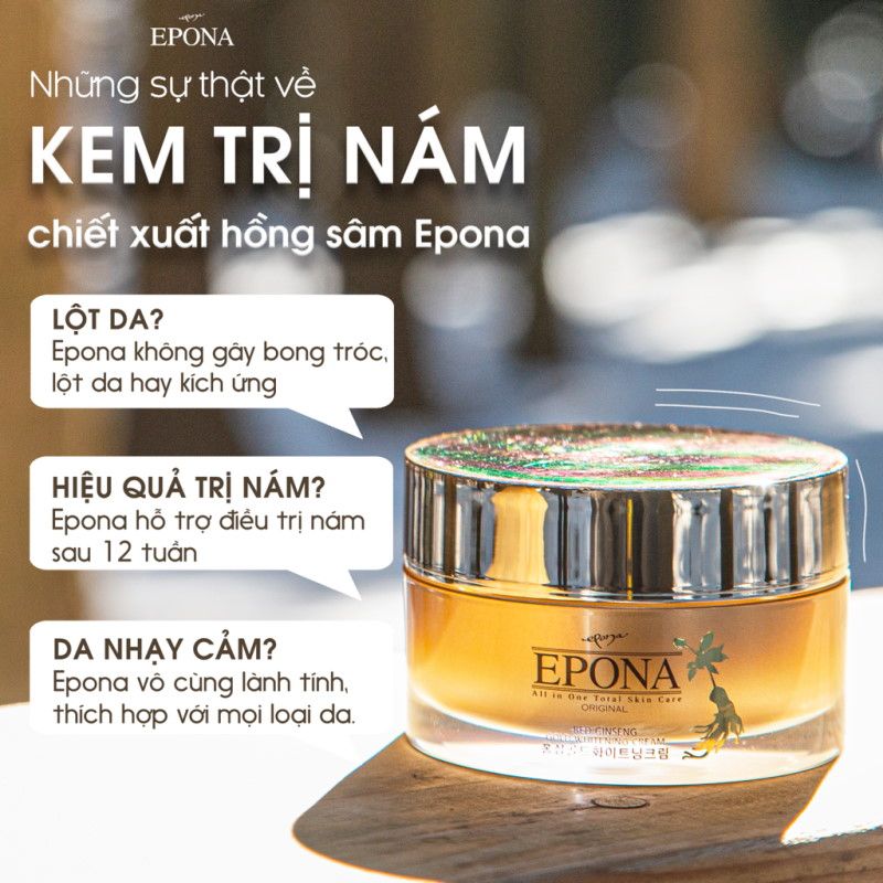 Kem Dưỡng Trắng Da Chiết Xuất Hồng Sâm Epona Red Ginseng Gold Whitening Cream 50ml