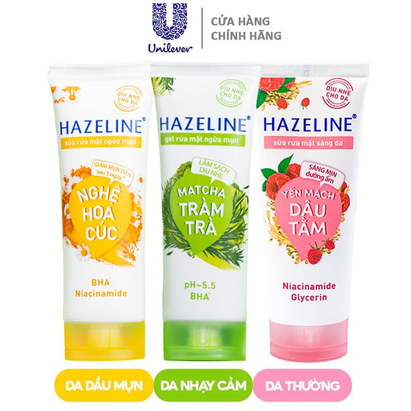 Sữa Rửa Mặt Hazeline Chiết Xuất Thiên Nhiên 100g