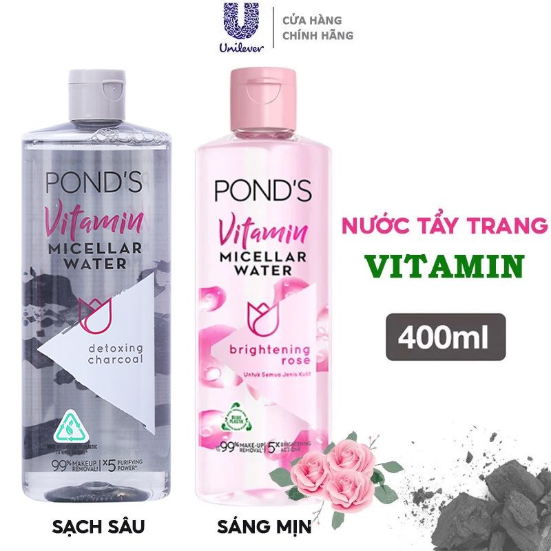 Nước Tẩy Trang Sạch Sâu Sáng Mịn POND'S Vitamin Micellar Water 400ml