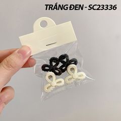 SET 4 KẸP NƠ TRẮNG ĐEN - SC23336