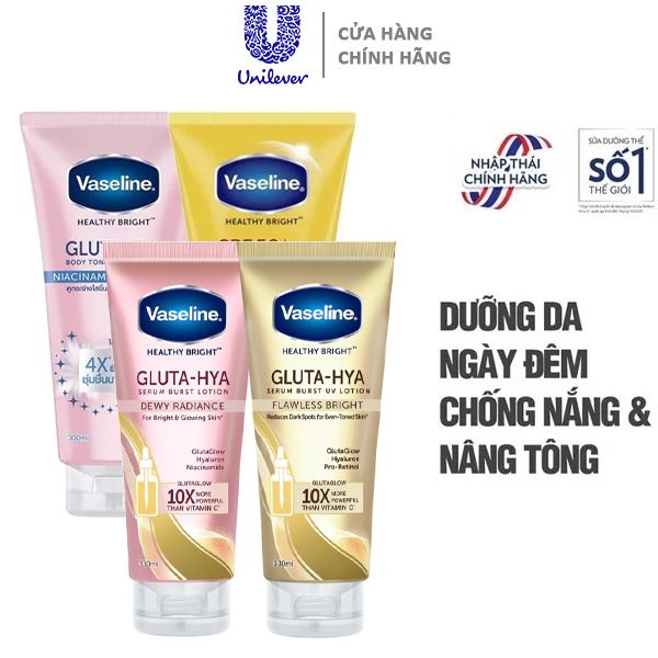 Tinh Chất Dưỡng Thể Body Chống Nắng & Dưỡng Sáng Da Toàn Thân Vaseline Healthy Bright 300ml