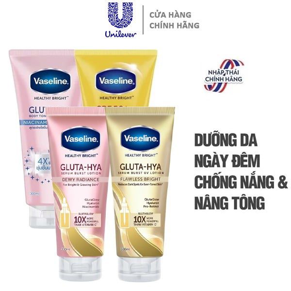 Tinh Chất Dưỡng Thể Body Vaseline Chống Nắng & Hỗ Trợ Dưỡng Sáng Da Toàn Thân Healthy Bright