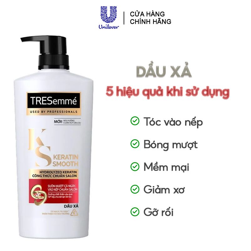 Dầu Xả Vào Nếp & Suôn Mượt TRESemmé Keratin Smooth Conditioner 620g