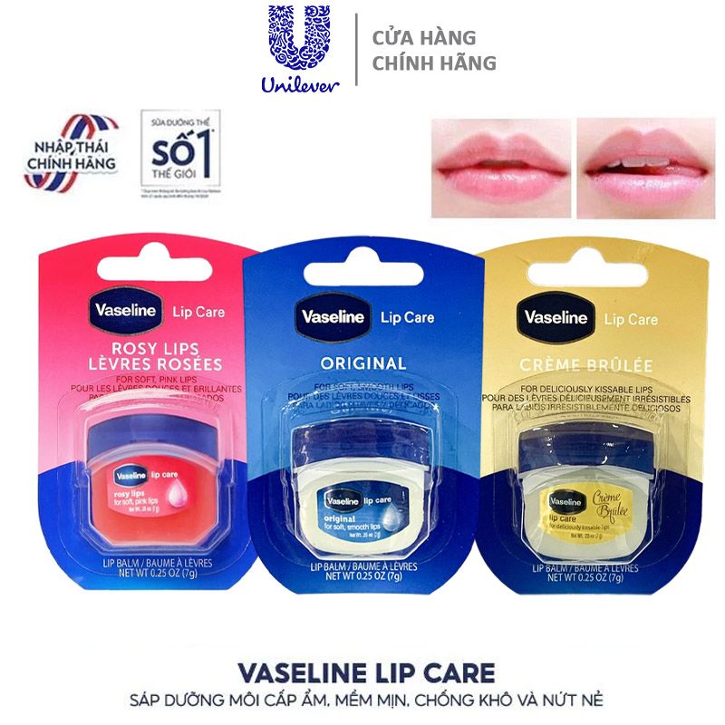 Sáp Dưỡng Môi Cấp Ẩm, Mềm Mịn Vaseline Lip Care 7g