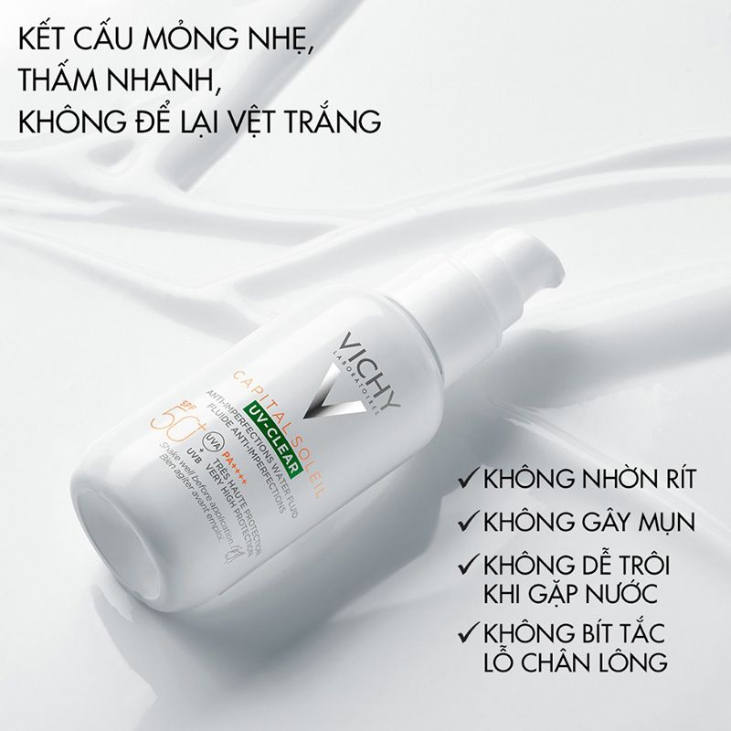 Kem Chống Nắng Dành Cho Da Dầu Mụn Vichy Capital Soleil UV-Clear SPF 50+ PA++++ 40ml