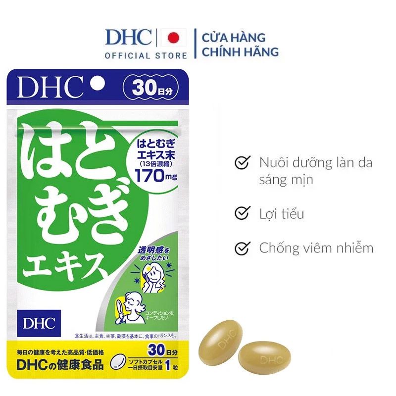 Viên Uống Trắng Da Từ Bột Ý Dĩ DHC Adlay Extract (30 Viên/30 Ngày) (date 05/2025)