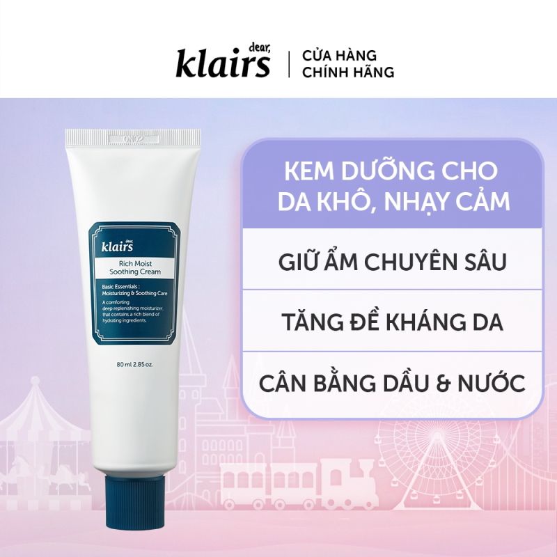 Kem Dưỡng Ẩm Chuyên Sâu Klairs Rich Moist Soothing Cream 80ml