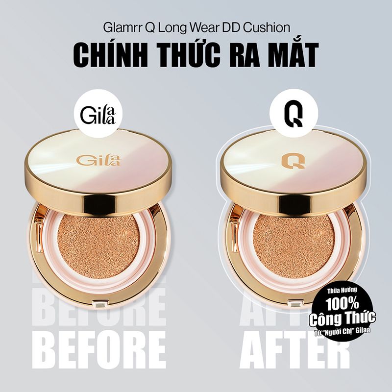 Phấn Nước Che Phủ Mỏng Mịn, Kiềm Dầu Hiệu Quả Glamrr Q Long Wear DD Cushion SPF50/PA+++