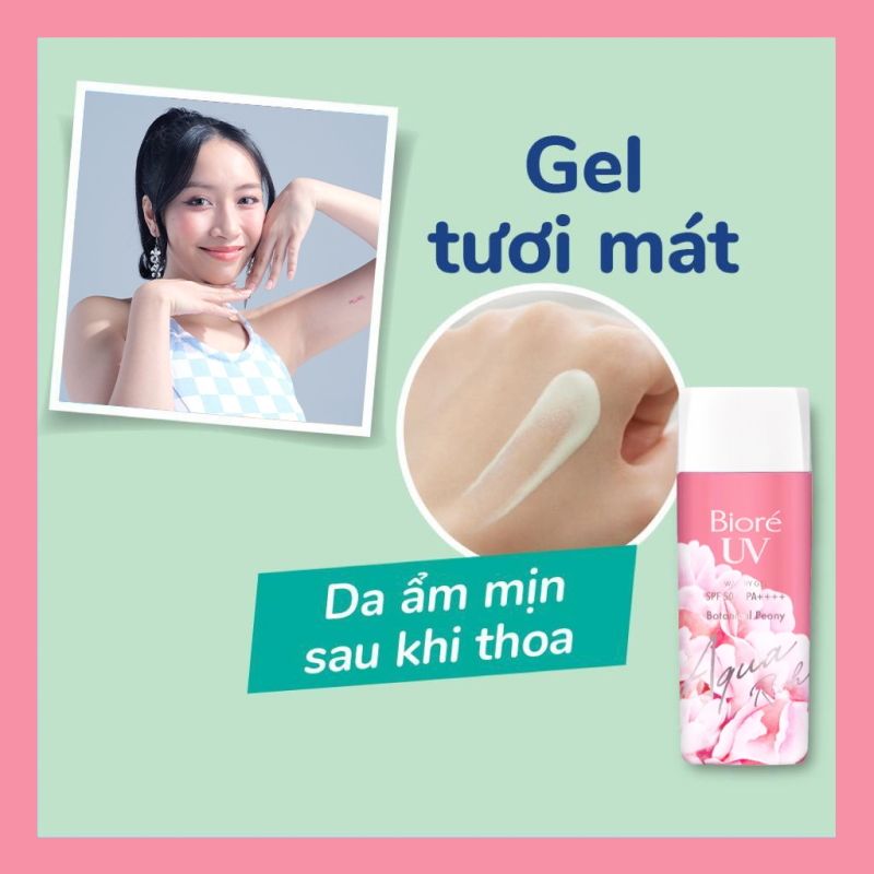 Gel Chống Nắng Màng Nước Dưỡng Ẩm Hương Hoa Mẫu Đơn Bioré UV Aqua Rich Watery Gel Botanical Peony SPF50+/PA++++ 90ml