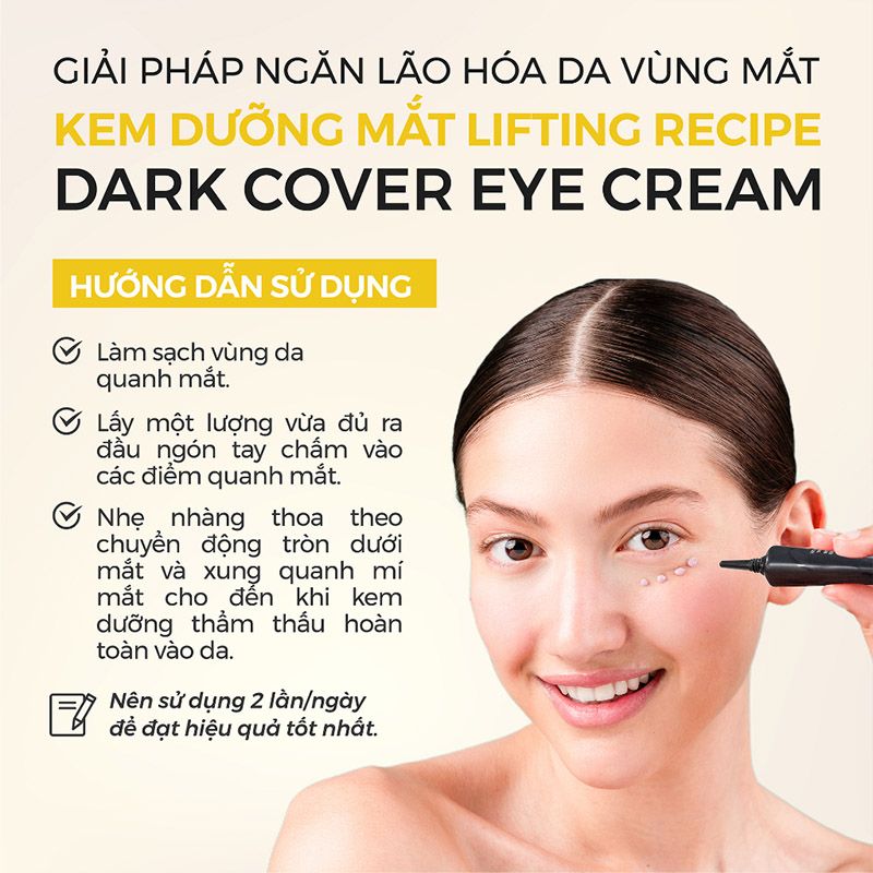 Kem Dưỡng Mắt Mờ Thâm Cải Thiện Nếp Nhăn Recipe Lifting Dark Cover Eye Cream 30ml
