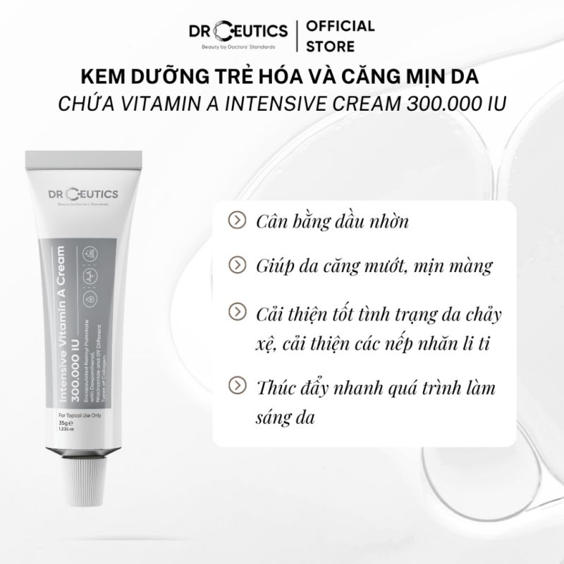 Kem Dưỡng Ngăn Ngừa Lão Hóa DrCeutics Vitamin A Cream 35g