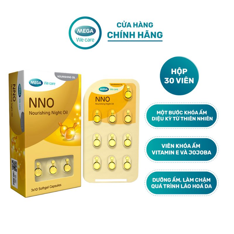 [Hộp 30 viên] Dầu Dưỡng Trắng Da, Cấp Ẩm, Cải Thiện Lão Hóa Da, Làm Đều Màu Da Ban Đêm NNO Nourishing Night Oil