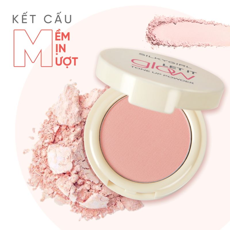 Phấn Phủ Dạng Nén, Nâng Tông Silkygirl Let It Glow Tone Up Powder 7g