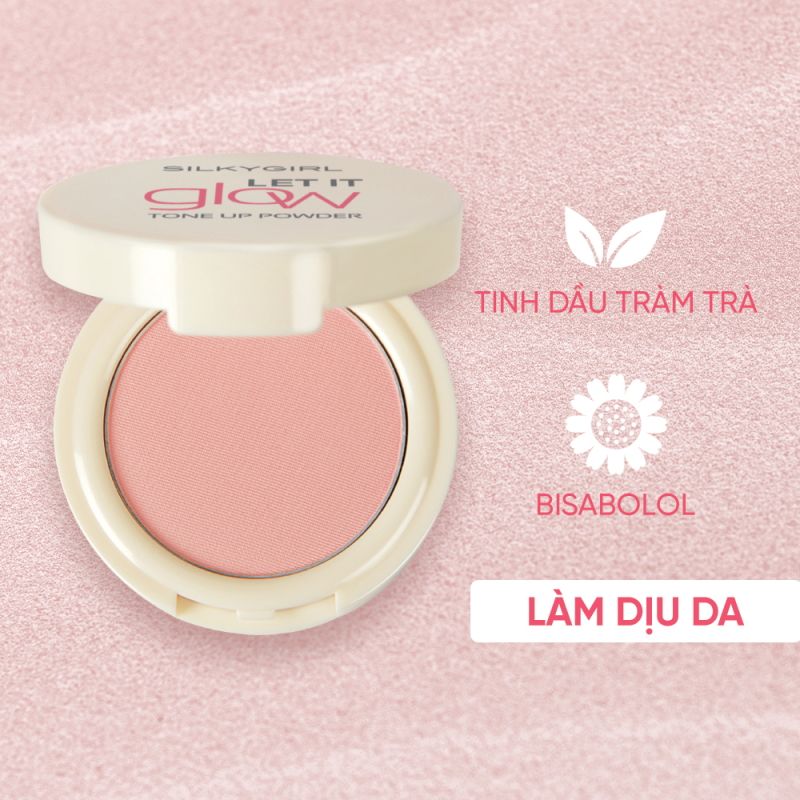 Phấn Phủ Dạng Nén, Nâng Tông Silkygirl Let It Glow Tone Up Powder 7g