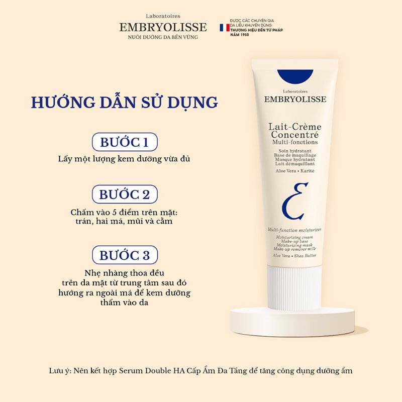 Sữa Dưỡng Ẩm, Làm Dịu, Phục Hồi Da Embryolisse Lait Creme Concentré