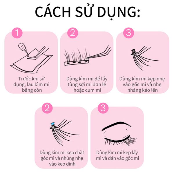 Nhíp Nối Mi Mlen Diary Chuyên Nghiệp Giúp Dễ Dàng Gắn Mi - Màu Hồng
