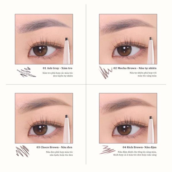 Chì Kẻ Mày Dearmay Bền Màu The Chic Eyebrow Pencil 0.18g