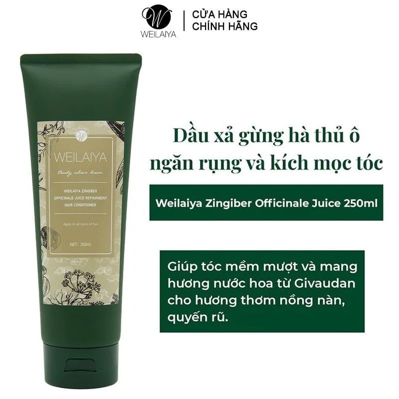 Dầu Xả Dưỡng Ẩm Tóc, Tăng Cường Mọc Tóc, Chiết Xuất Gừng, Hà Thủ Ô Weilaiya Ginger Conditioner 250ml