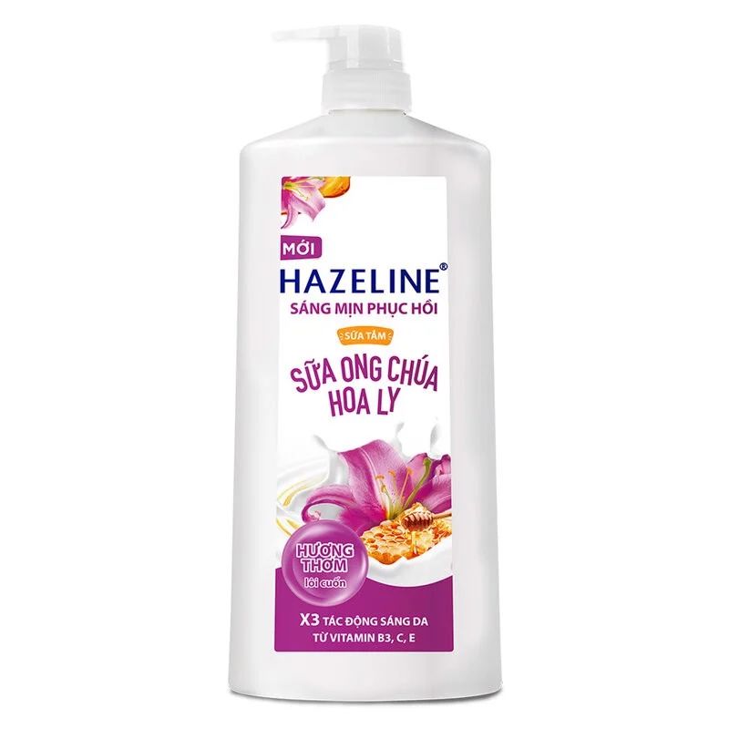 Hazeline Sữa Tắm Làm Sáng Mịn & Phục Hồi Da - Sữa Ong Chúa & Hoa Ly