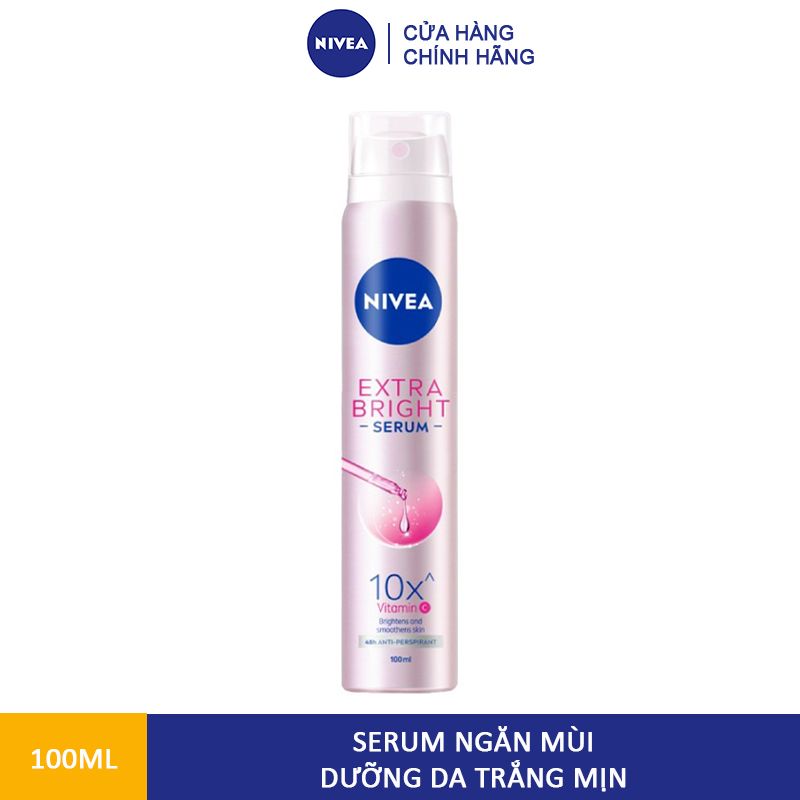 Xịt Khử Mùi Trắng Mịn Nivea Extra Bright Serum Spray 100ml