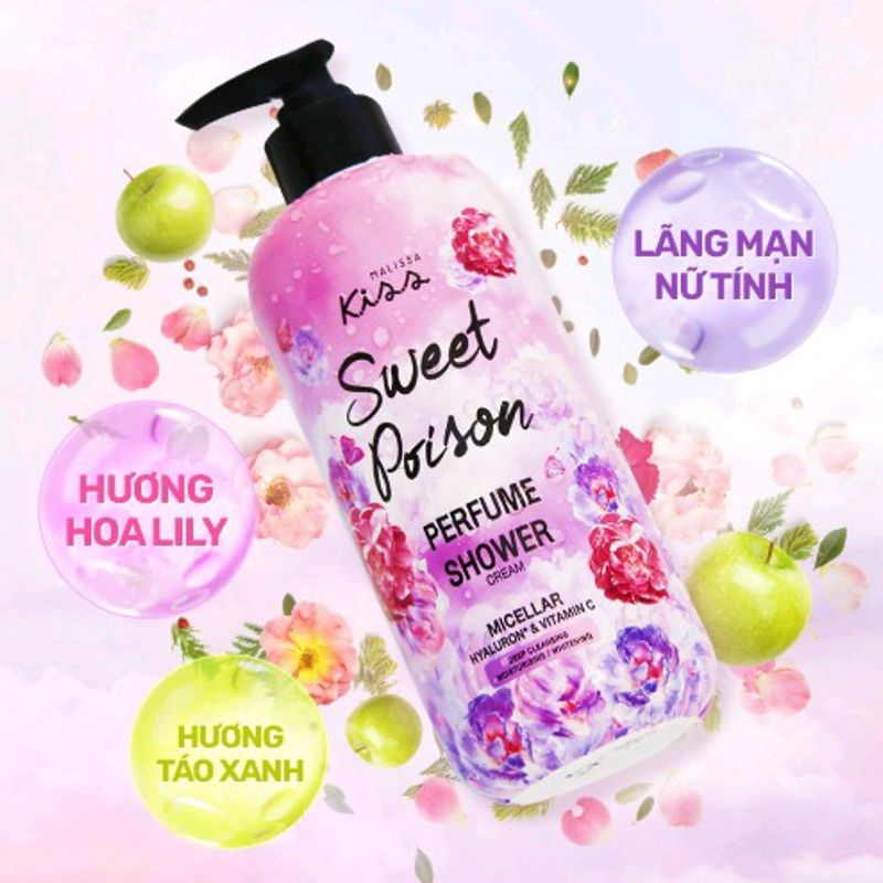 Sữa Tắm Sạch Sâu Hương Nước Hoa Malissa Kiss Perfume Shower Cream 350ml