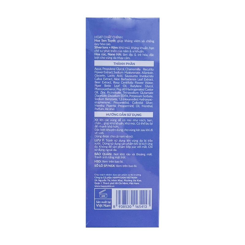 Xịt Khử Vùng Kín & Toàn Thân Giúp Làm Sạch, Cấp Ẩm, Làm Dịu Da Emmié By Happy Skin Intimate & Body Odor Spray 30ml