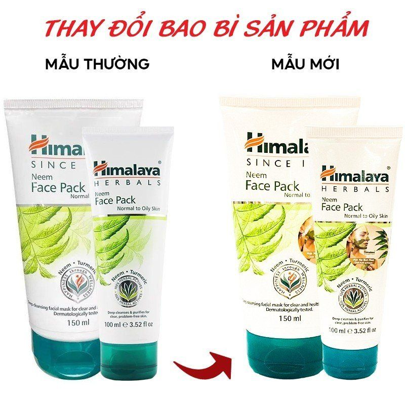 Mặt Nạ Đất Sét Kiểm Soát Dầu Chiết Xuất lá Neem Himalaya Neem Face Pack