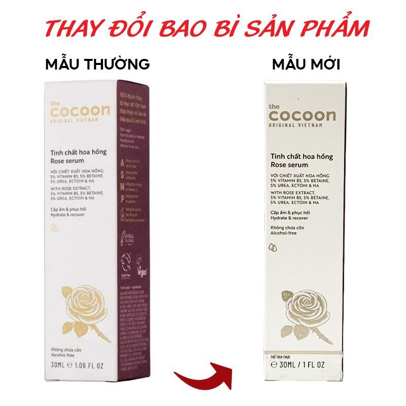 Serum Cocoon Tinh Chất Cấp Ẩm Và Phục Hồi Da Chiết Xuất Hoa Hồng Cocoon Rose Serum 30ml