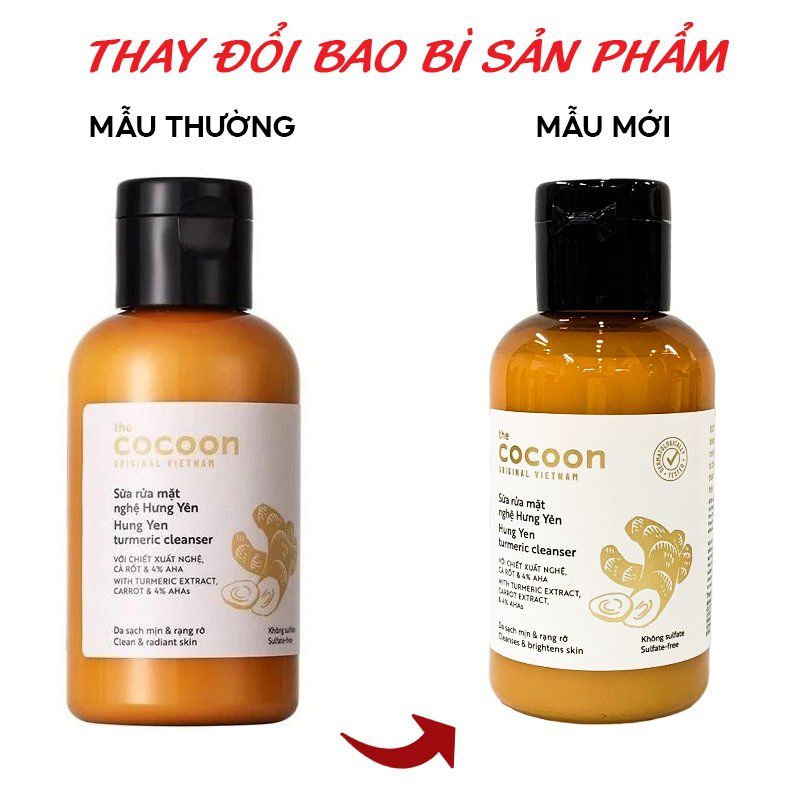 Sữa Rửa Mặt Làm Sạch Sâu Chiết Xuất Nước Nghệ Hưng Yên Cocoon Turmeric Cleanser