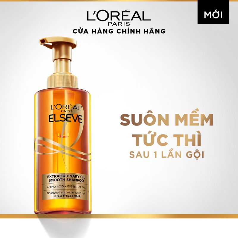 Dầu Gội Dưỡng Tóc Suôn Mượt Cao Cấp L'oreal Extraordinary Oil Smooth Silicone - Free Shampoo 440ml