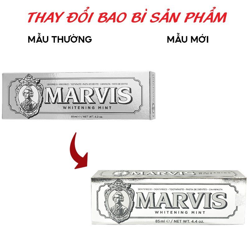 Kem Đánh Răng Hỗ Trợ Làm Trắng Răng, Sạch Mảng Bám Marvis Mint Toothpaste 85ml