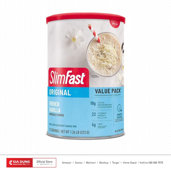 Sữa bột giảm cân Slimfast - Vanilla 572g